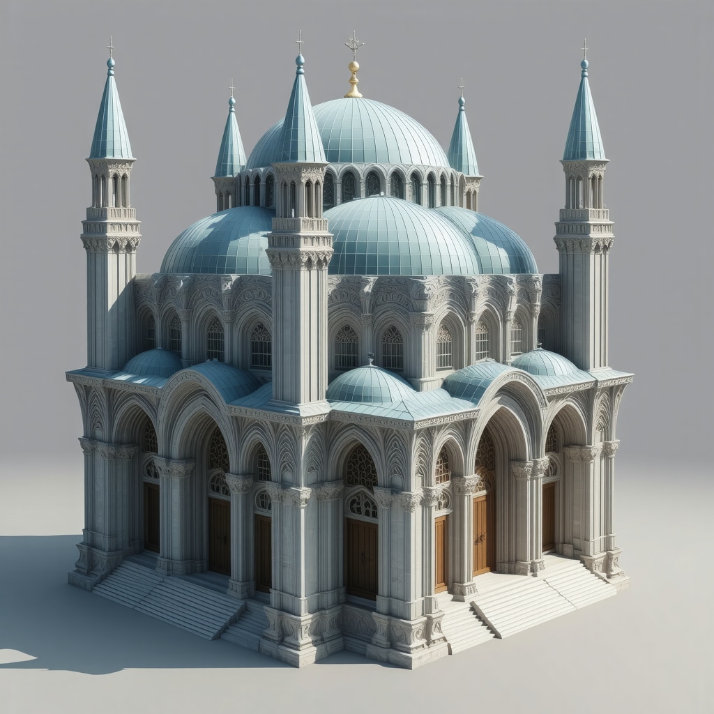 3D digital model and structural analysis of the Green Mosque in Bursa illustrating advanced restoration technology
