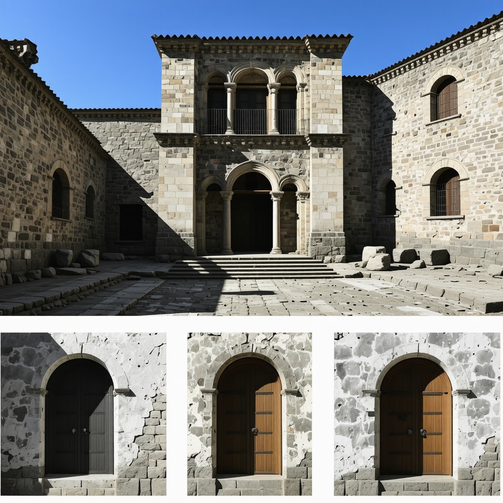 Detailed 3D laser scan of Berat's Ottoman-era building facade with digital restoration overlays