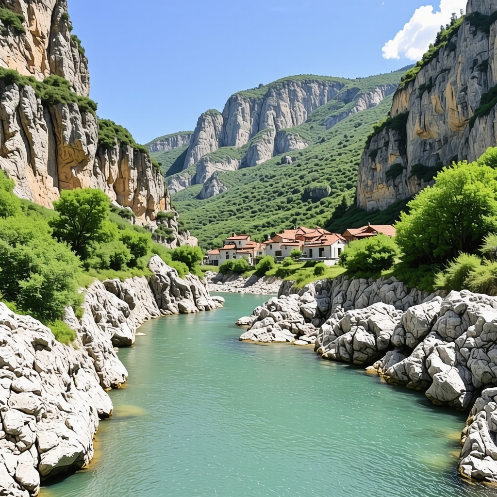 Matka Canyon with monasteries and natural scenery in Macedonia