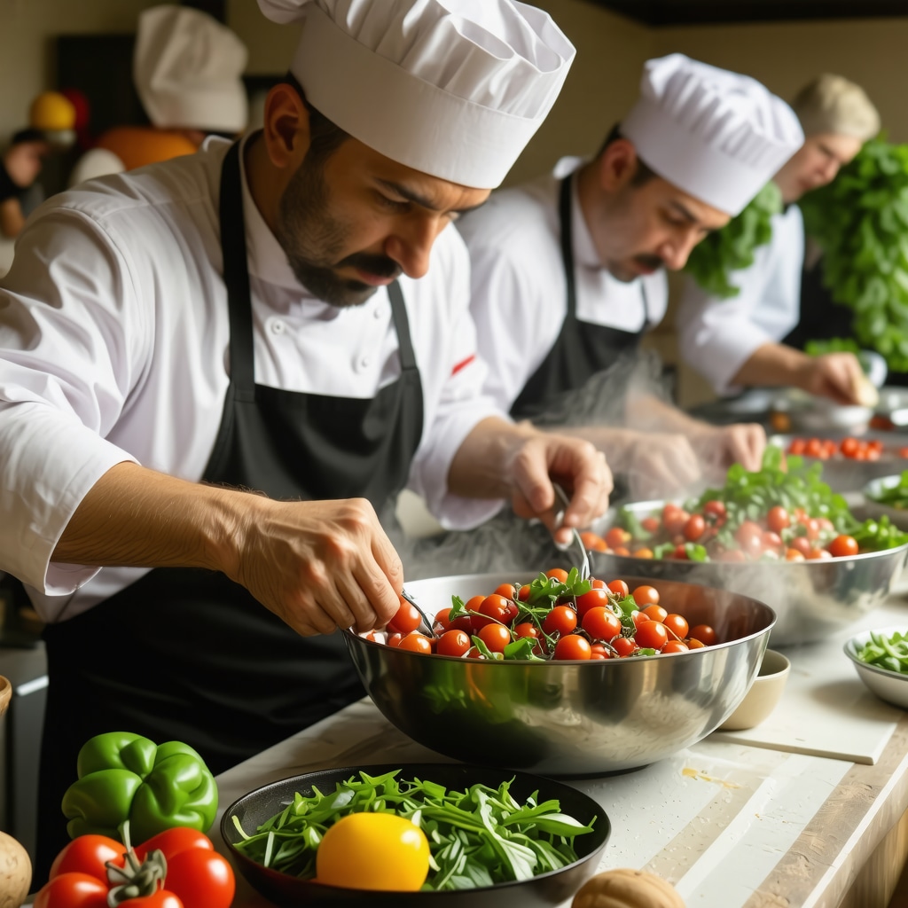 Expert chefs preparing traditional Albanian dishes with local ingredients in Tirana