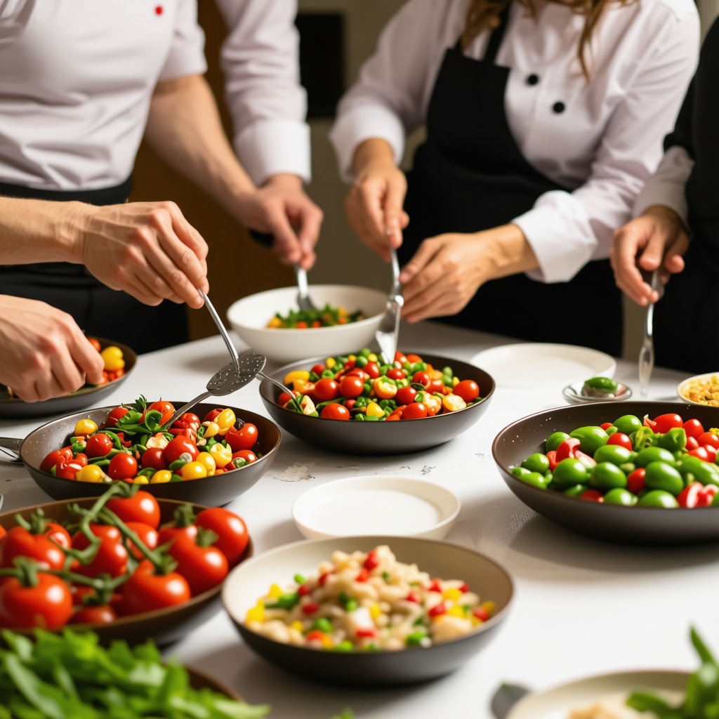 Local chefs teaching traditional and modern Greek cooking techniques in a vibrant Thessaloniki workshop