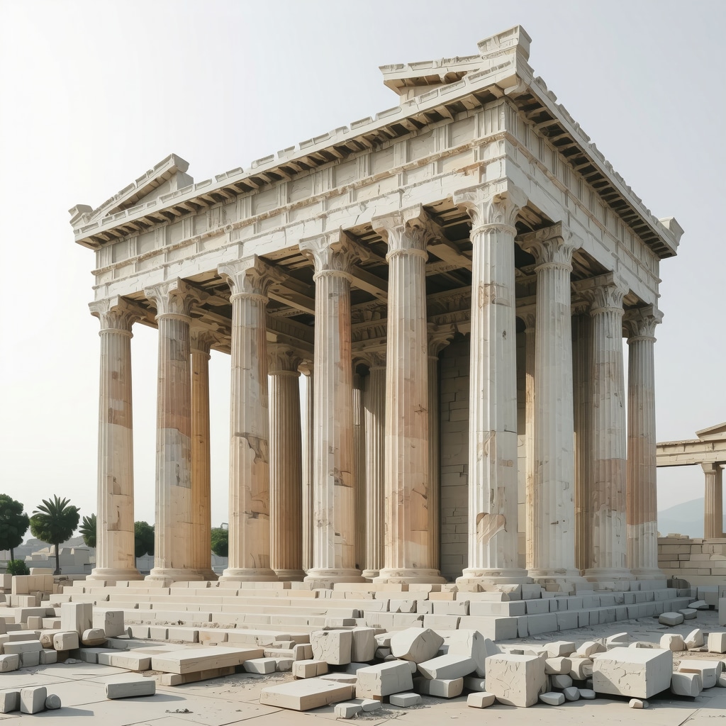 3D digital scan visualization of Parthenon temple architectural details for conservation purposes