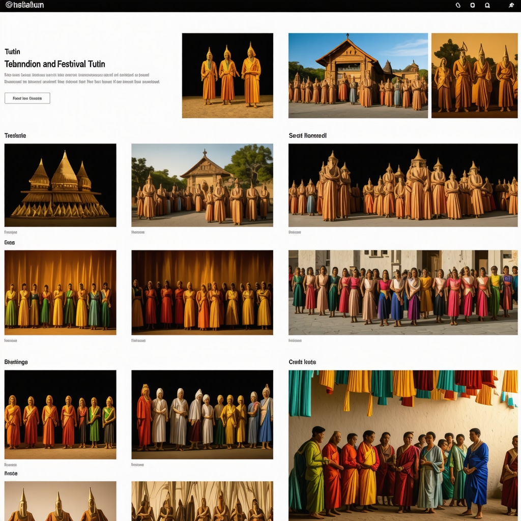 Digital interface displaying Tutin's traditional crafts and festivals