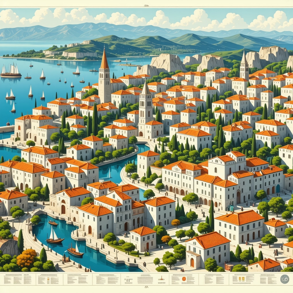 Interactive digital map showing Split's UNESCO sites and sustainable tourism paths