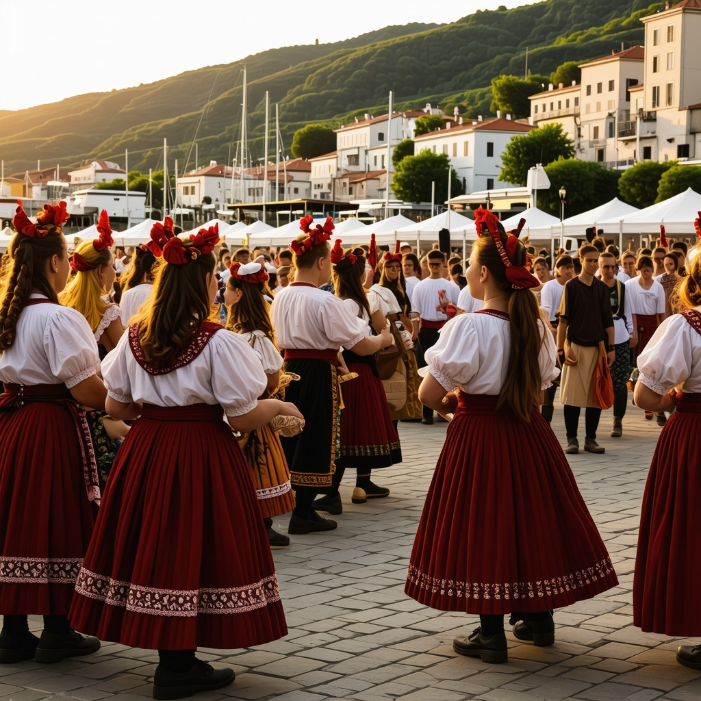 Festivalul Marelui Port în Koper cu meșteșugari, dansatori tradiționali și turiști