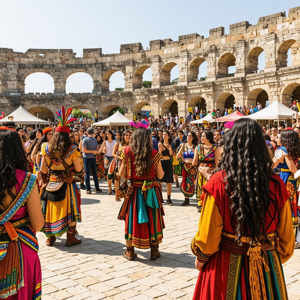Festival cultural vibrant în Plovdiv cu amfiteatrul roman și elemente tehnologice moderne