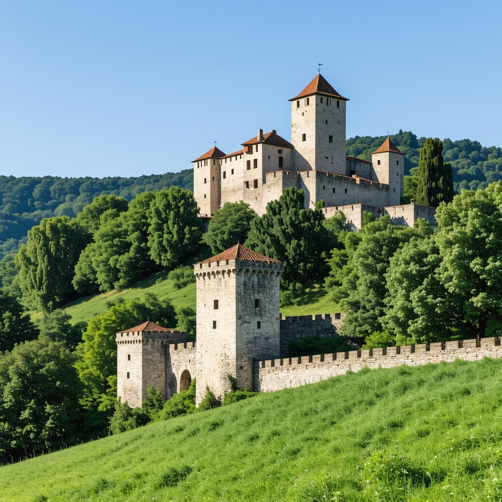 Scenic view of Celje's medieval fortress and surrounding nature