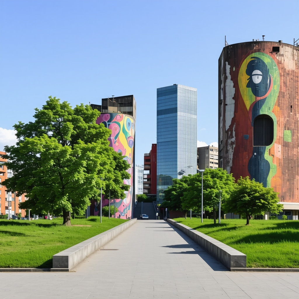 Contemporary architecture and green urban spaces in Pristina, Kosovo