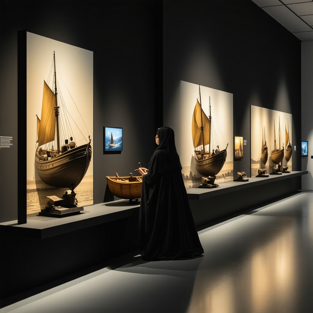 Interactive museum exhibit with maritime artifacts and augmented reality technology in Piran