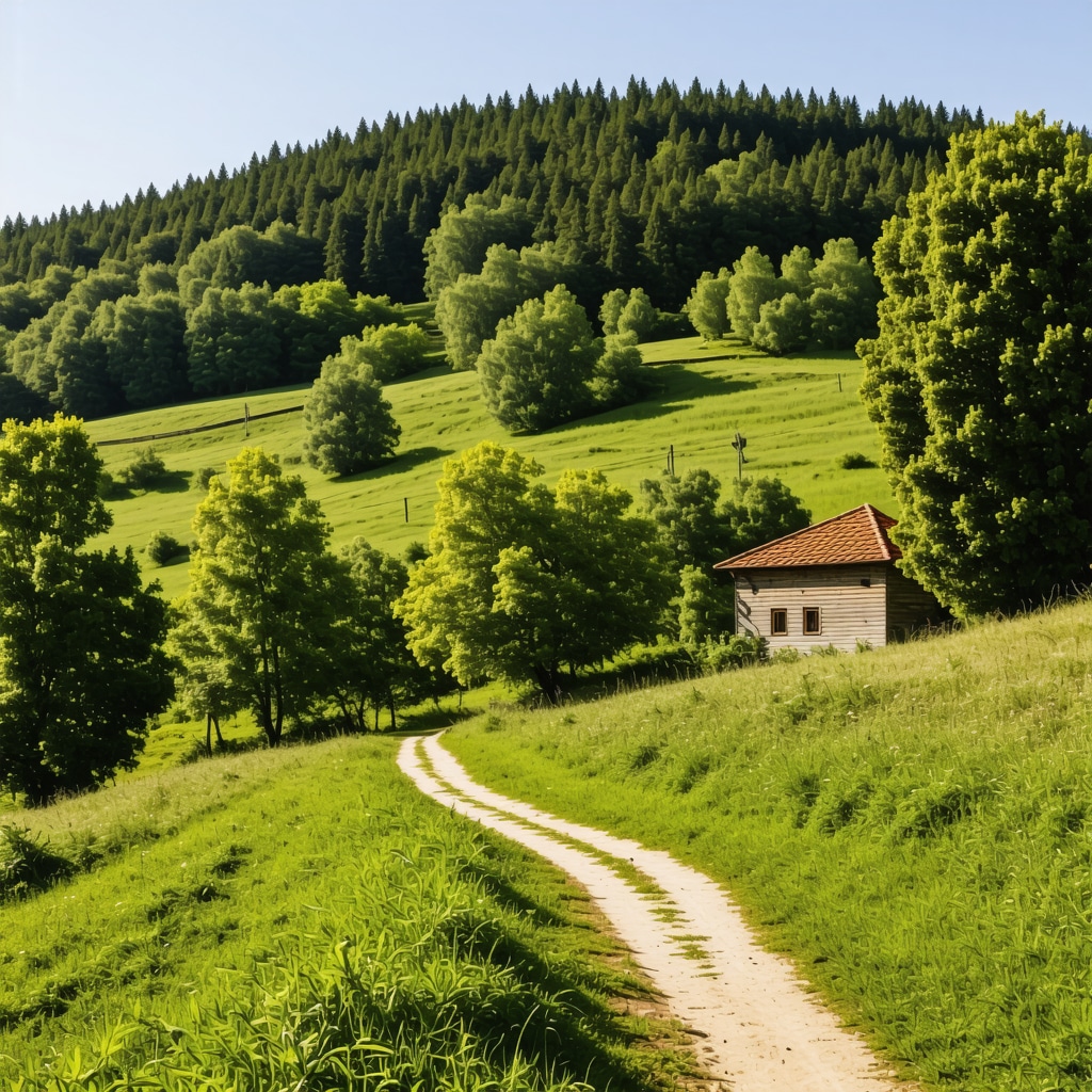 Traditional Bulgarian rural houses surrounded by forests and hiking trails in Kırklareli
