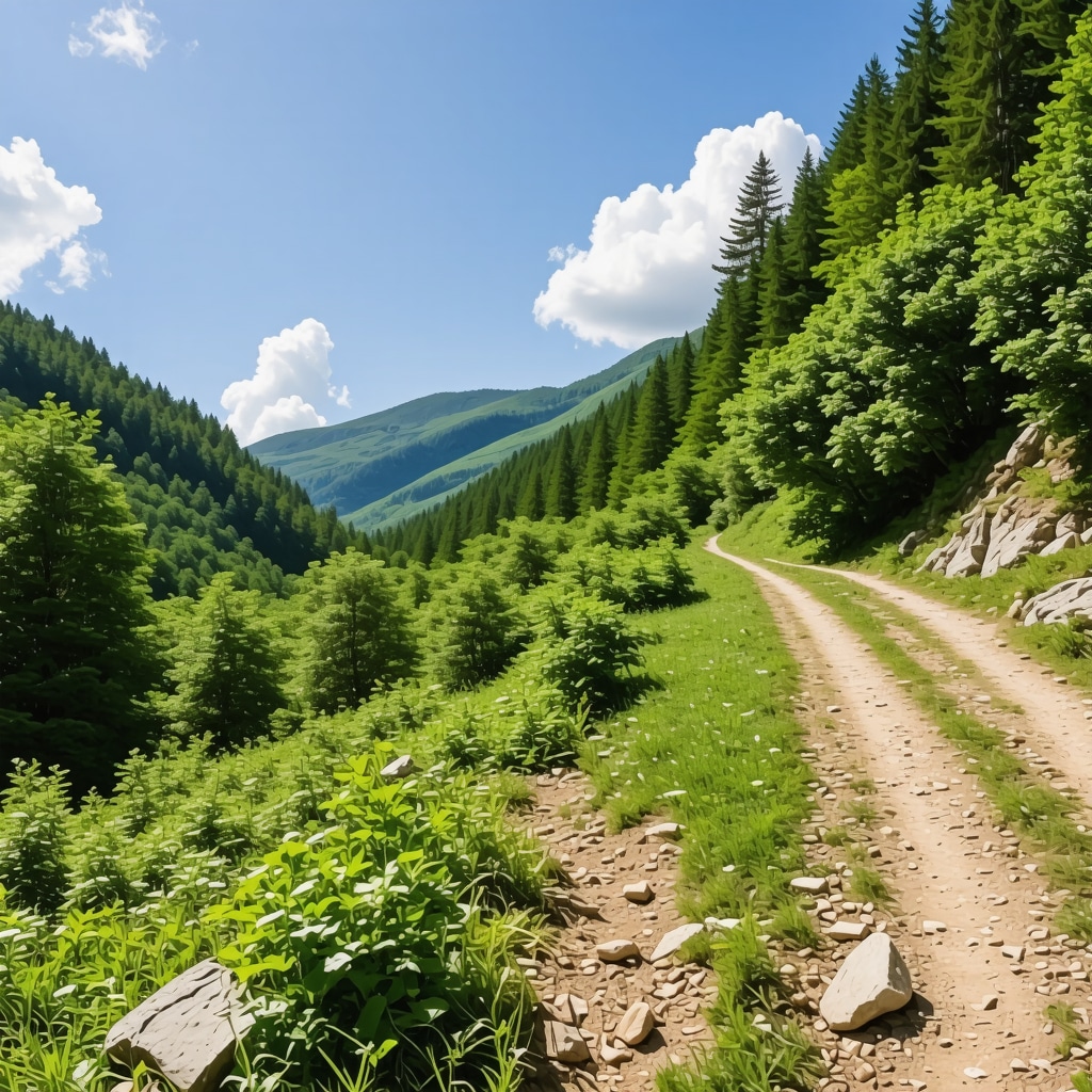 Panoramic view of Sharr Mountains with hiking trails and greenery near Tetovo