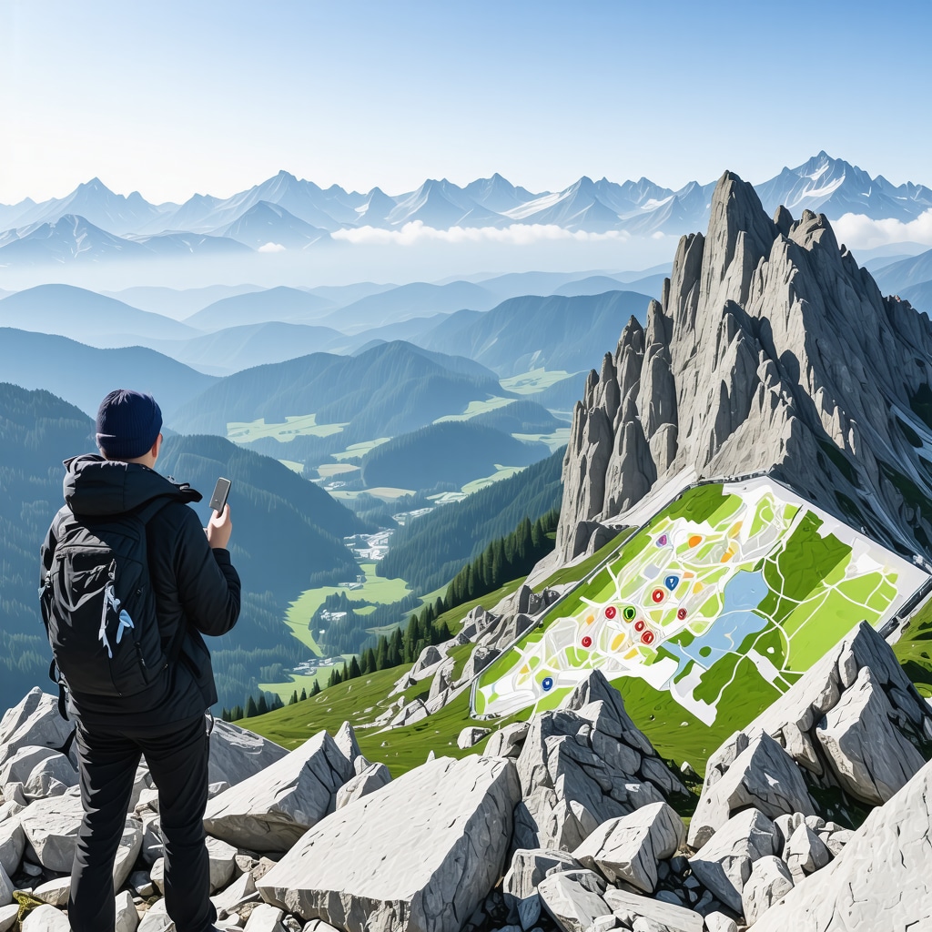 Mountainous scenery of Sjenica with graphical representation of GIS and AR tourism apps