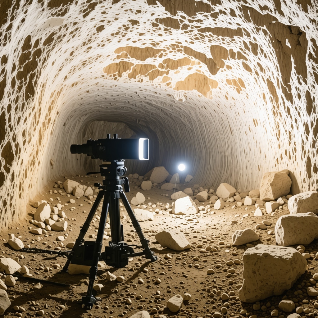 Senzori și echipamente de scanare 3D în interiorul Peșterii Postojna pentru monitorizarea mediului
