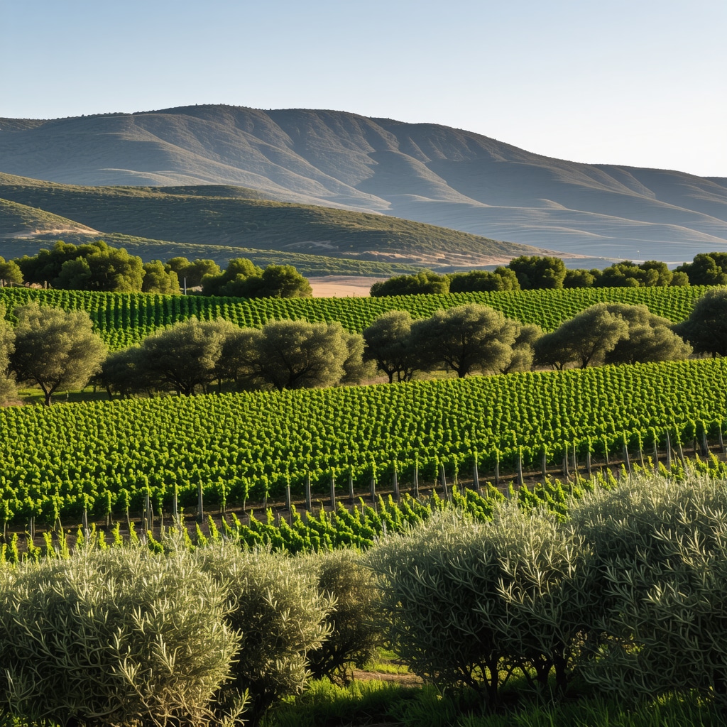 Cretan landscapes with olive groves and vineyards illustrating terroir influence on local produce