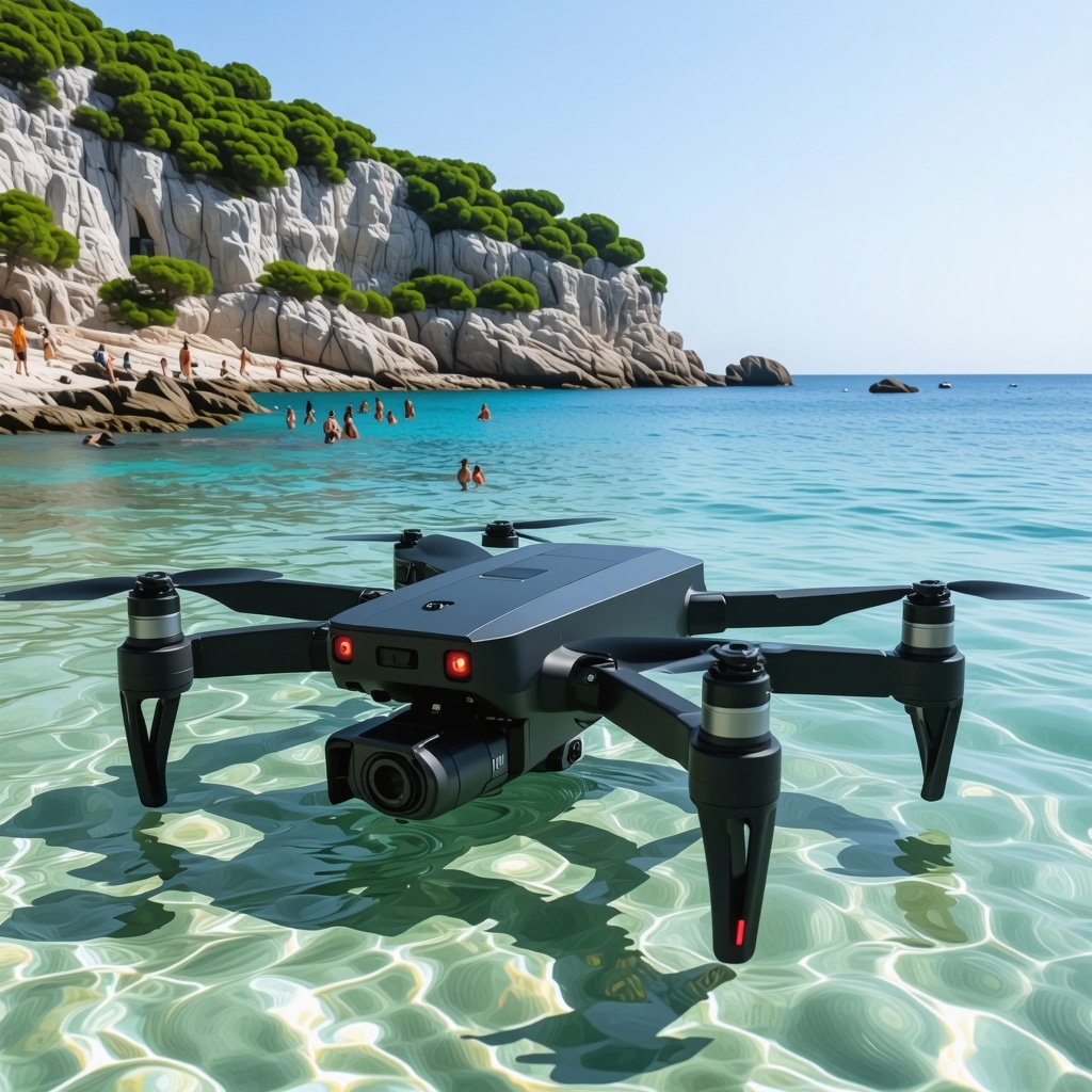 Underwater drones and AI sensors monitoring marine environment near Adriatic beaches