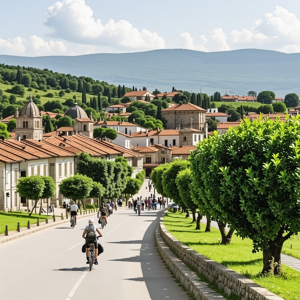 Panoramic view of Bitola city showcasing historic architecture and sustainable tourism activities