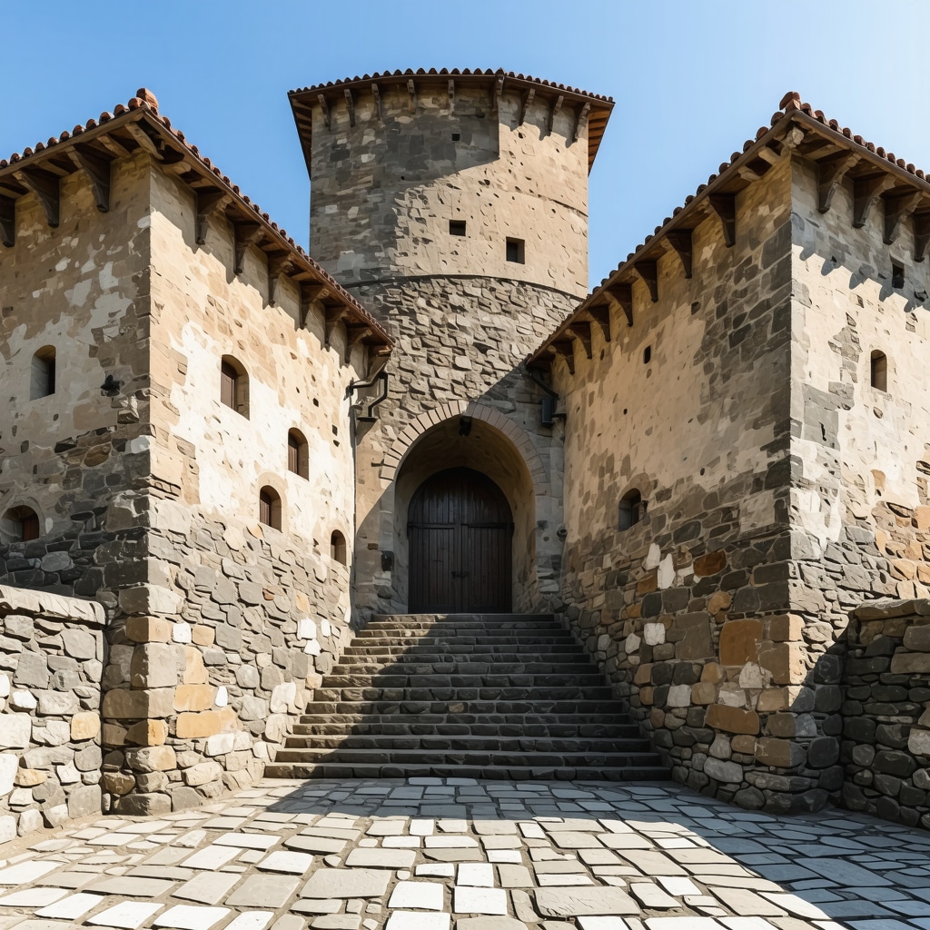 3D digital scan overlay on medieval walls of Sighișoara fortress illustrating modern conservation technology