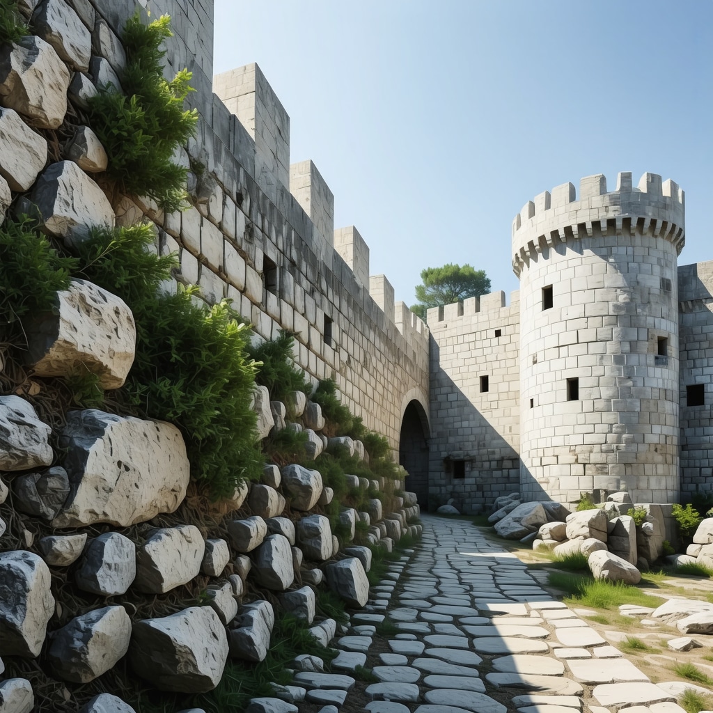 3D digital model of Rhodes medieval fortress showcasing advanced heritage preservation technology