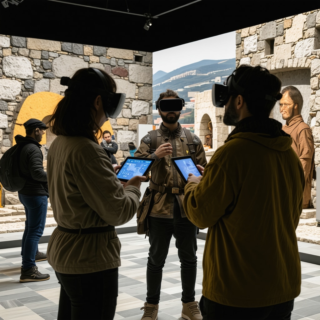 Visitors using augmented reality and VR to explore medieval and traditional crafts in Veliko Tarnovo