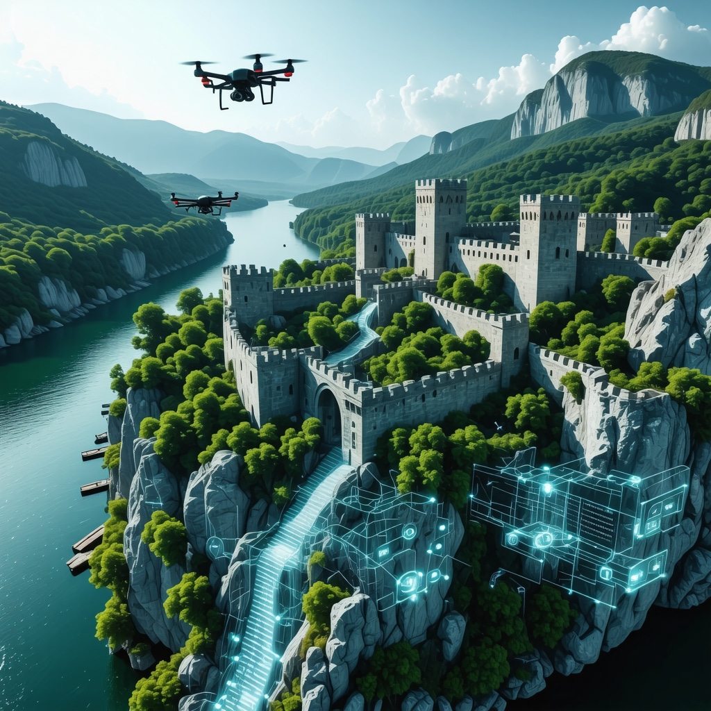 Augmented reality and drone technology monitoring Golubac Fortress and Danube surroundings for heritage conservation