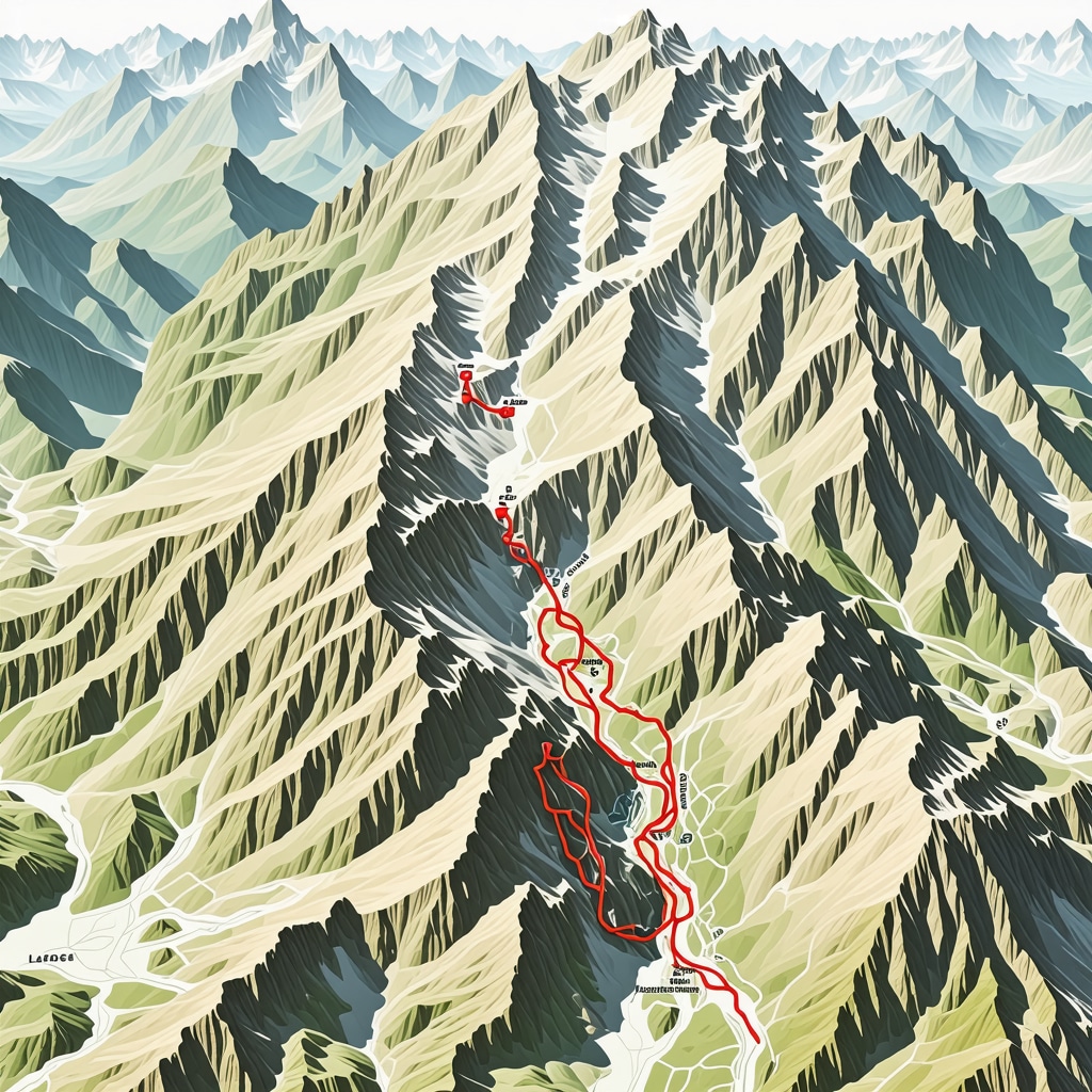 Digital map with hiking trails and ecological monitoring points in Durmitor National Park