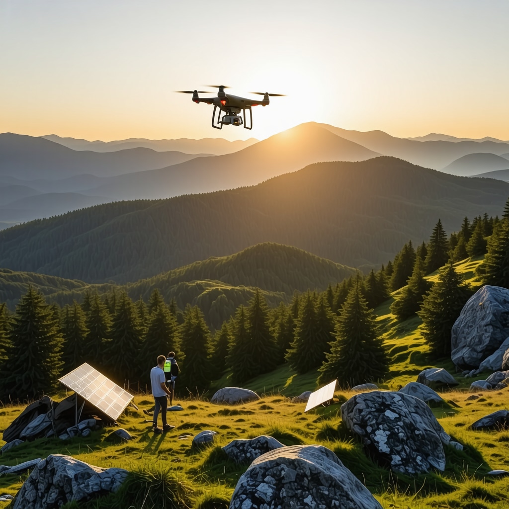 Drone flying over Mavrovo National Park showing solar panels and eco-tourism activities