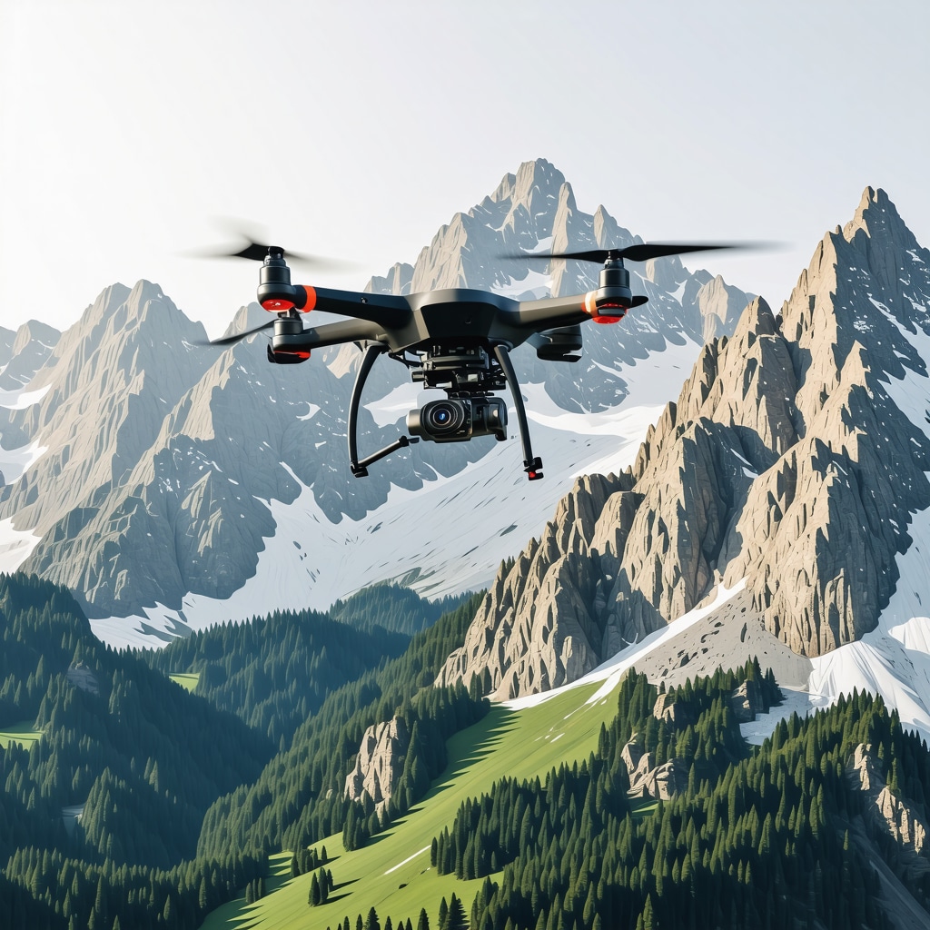 Drone equipped with multispectral sensors flying over mountain landscape in Durmitor National Park for environmental monitoring