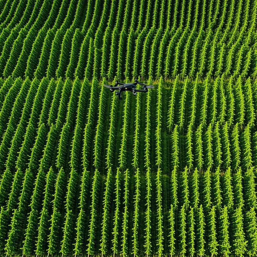 Drones flying over Tikveš vineyards demonstrating advanced monitoring technologies for sustainability