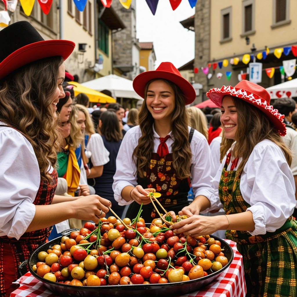 Festival gastronomic în Sibiu cu mâncăruri tradiționale și oameni bucuroși în piața medievală