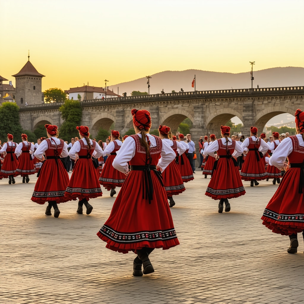 Festival cultural în Višegrad cu muzică tradițională și podul Mehmed Paša Sokolović la apus