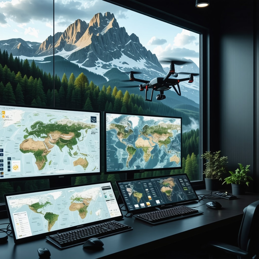 Digital control center showing AI and IoT monitoring eco-tourism in Bosnian mountain region
