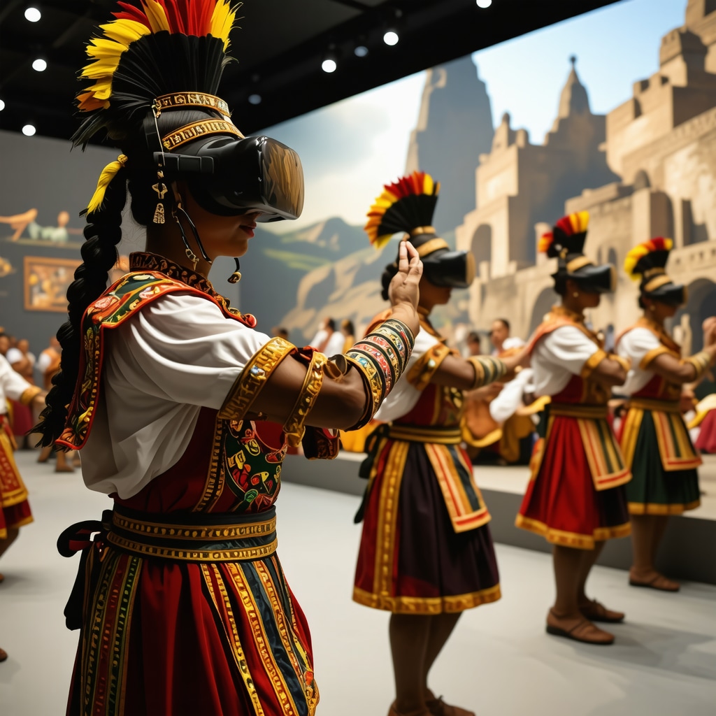 Digital exhibition featuring traditional Macedonian costumes, dances, and crafts with AR and VR technology at a cultural festival