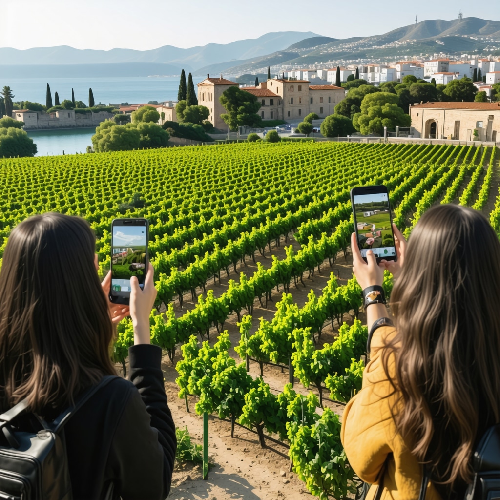 Tourists exploring Izmir's cultural and natural heritage through augmented reality applications on mobile devices