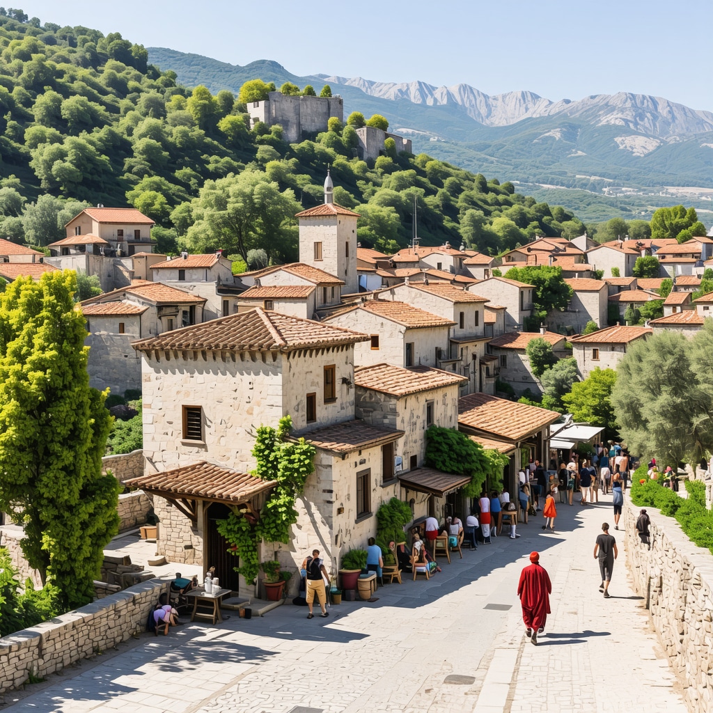 Mostar old town with Ottoman architecture, artisan workshops, and surrounding natural landscapes