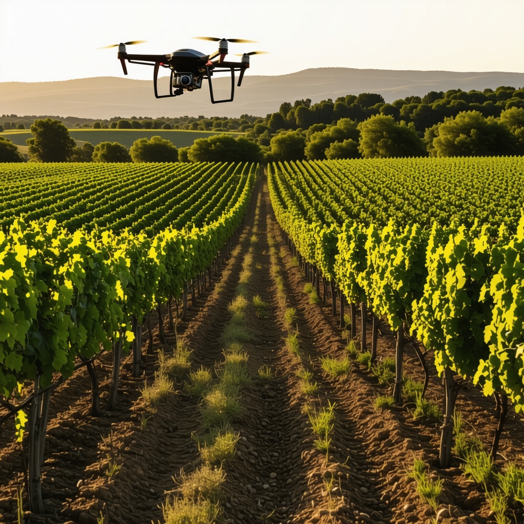 Drone and sensors monitoring vineyards in Melnik region illustrating precision viticulture