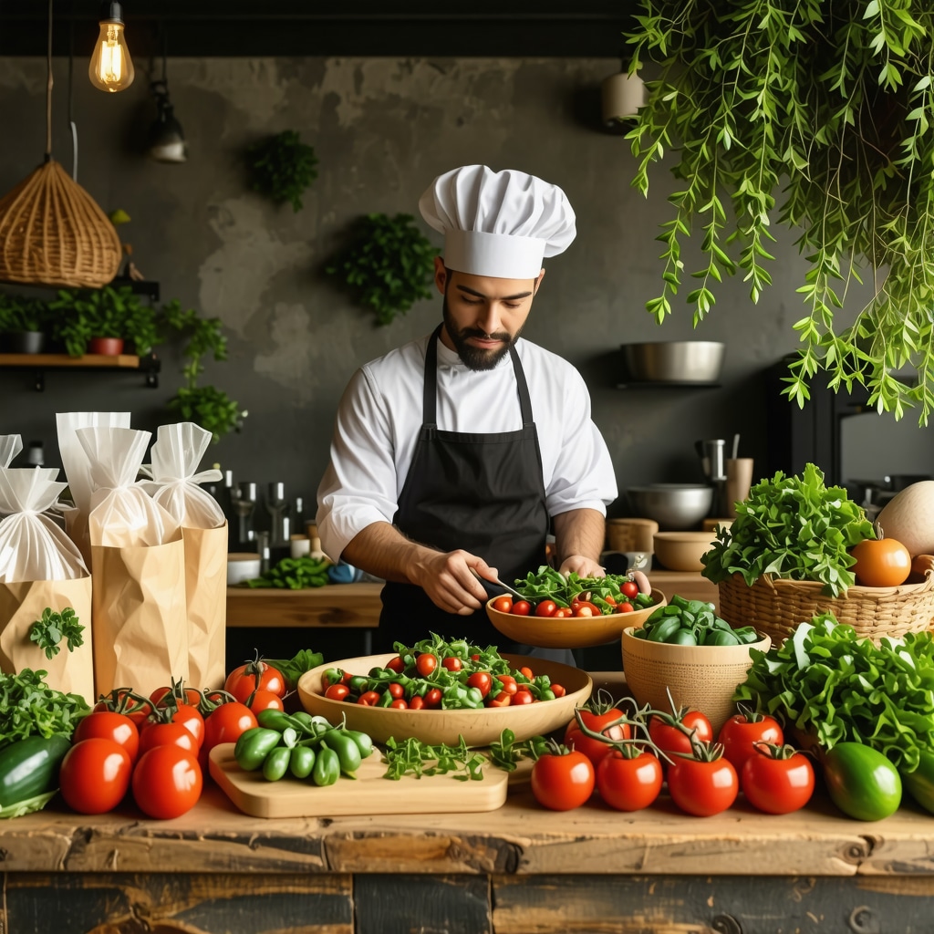 Chef preparing traditional Romanian dishes in an eco-friendly kitchen in Arad