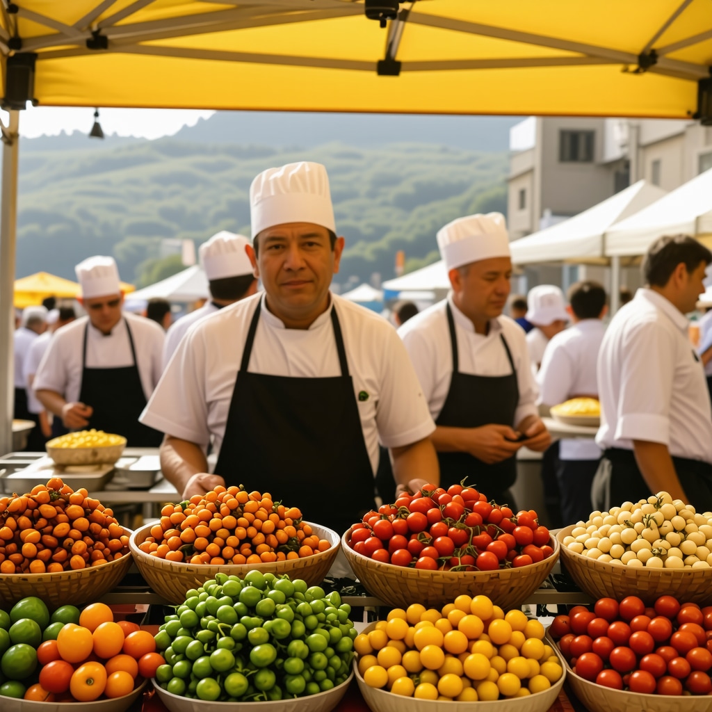 Vibrant Iași food market with traditional Moldovan dishes and local produce
