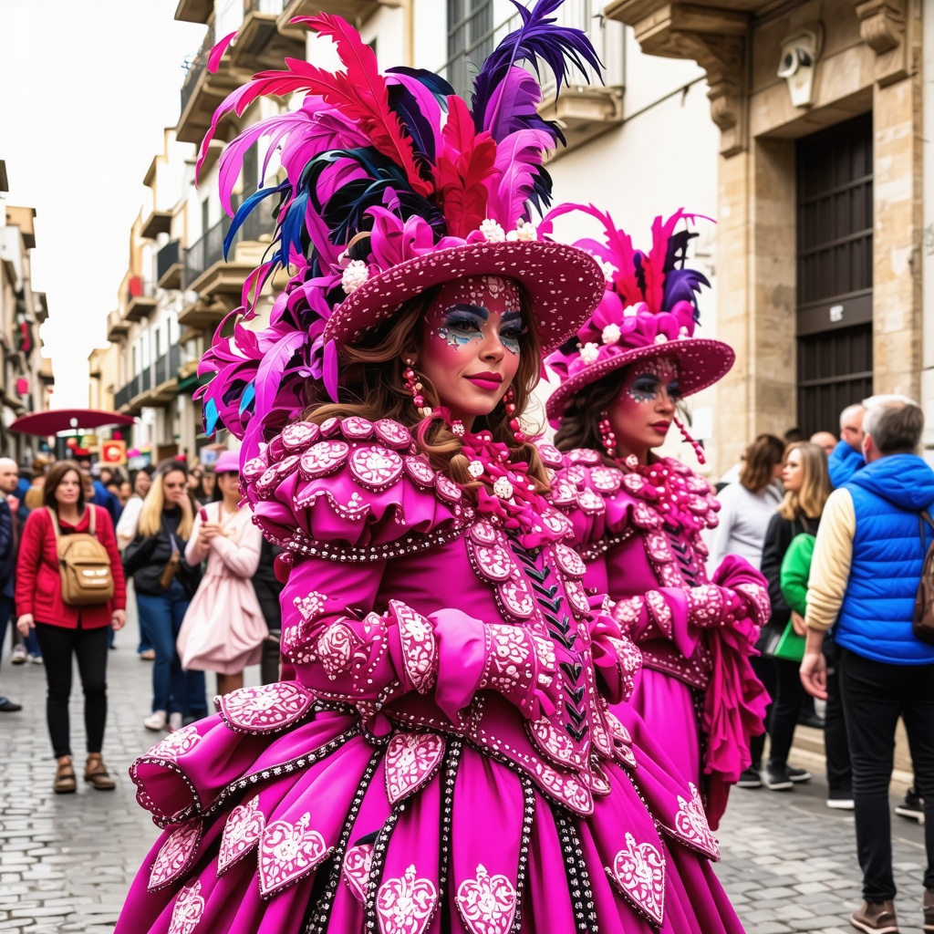 Colorful traditional costumes and digital installations at Xanthi Carnival 2024