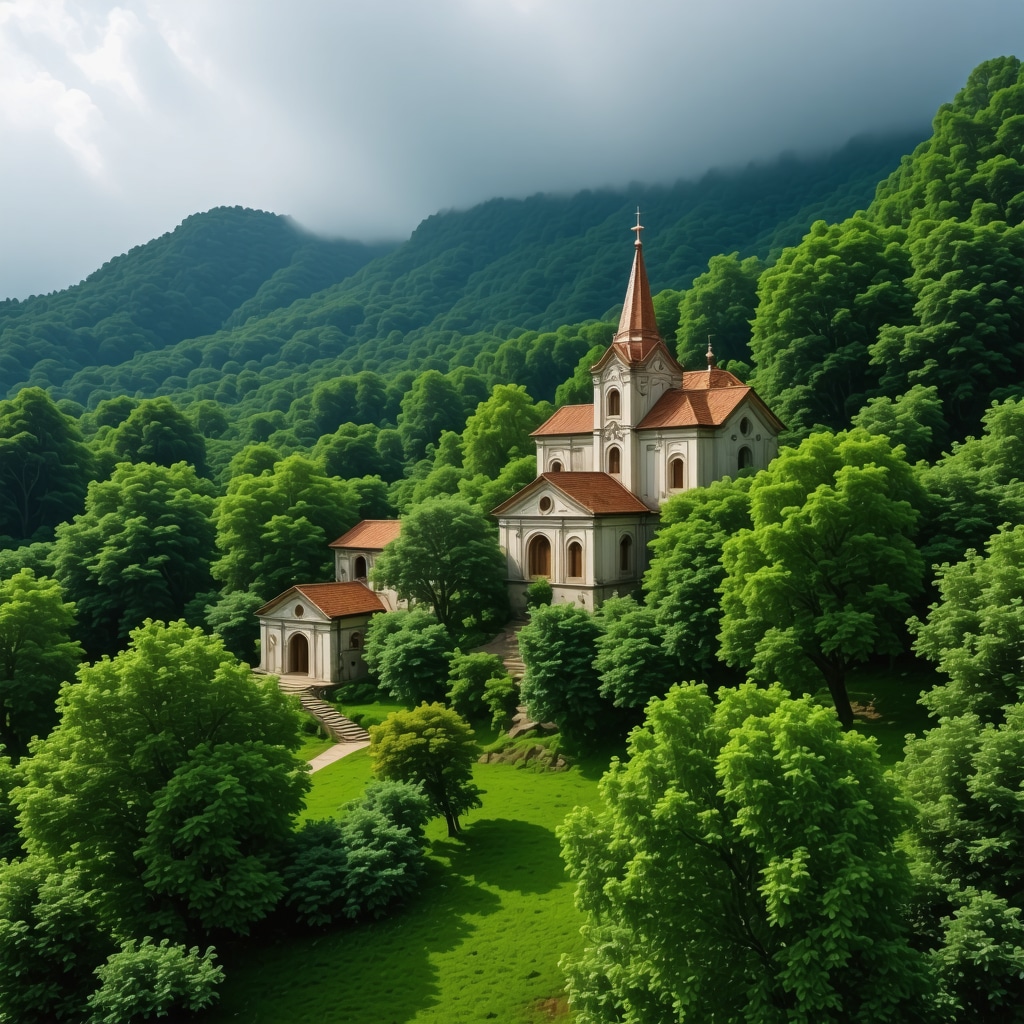 AR visualization of a historic monastery with natural surroundings in Tetovo
