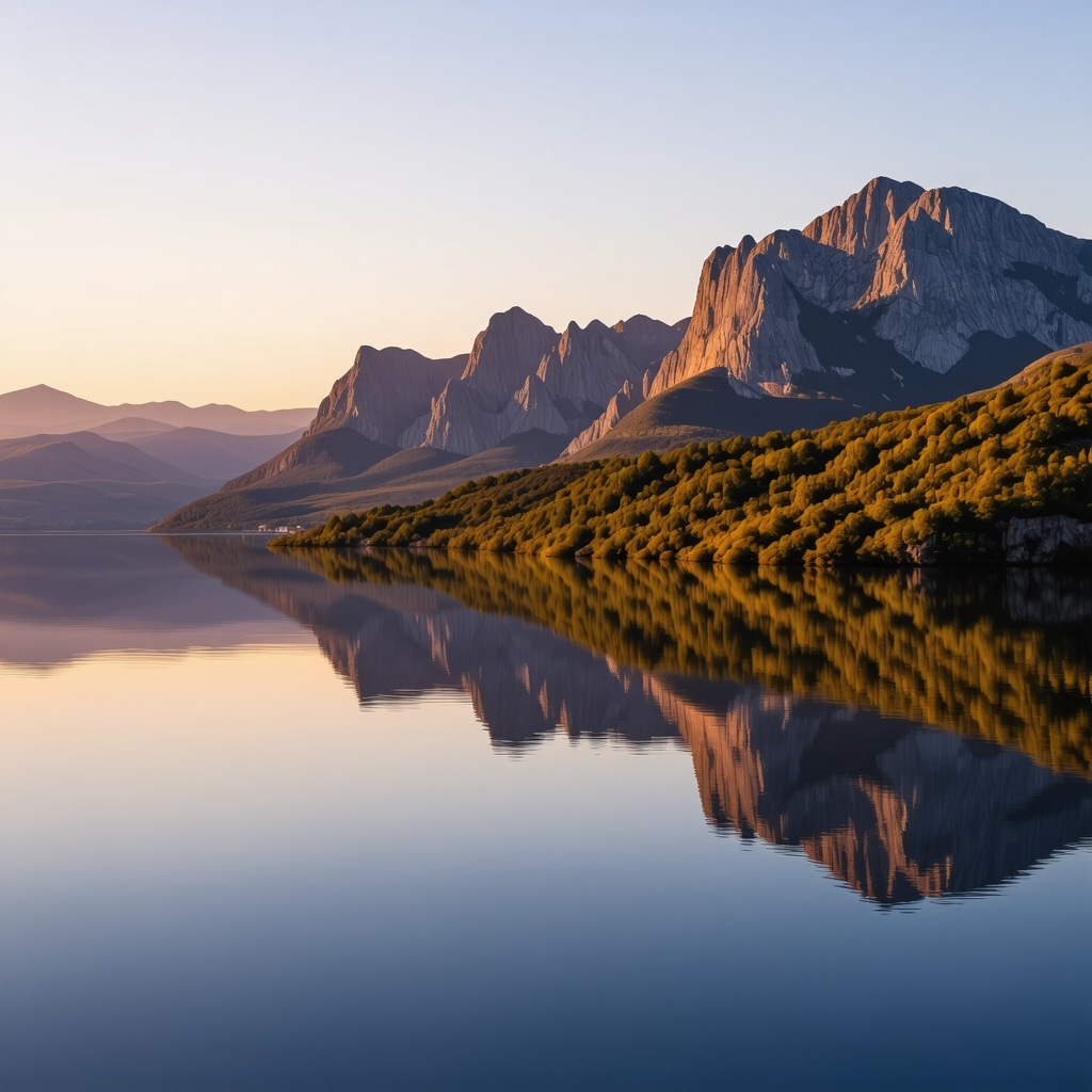 Sunset over Balkan mountains and coastlines highlighting natural beauty