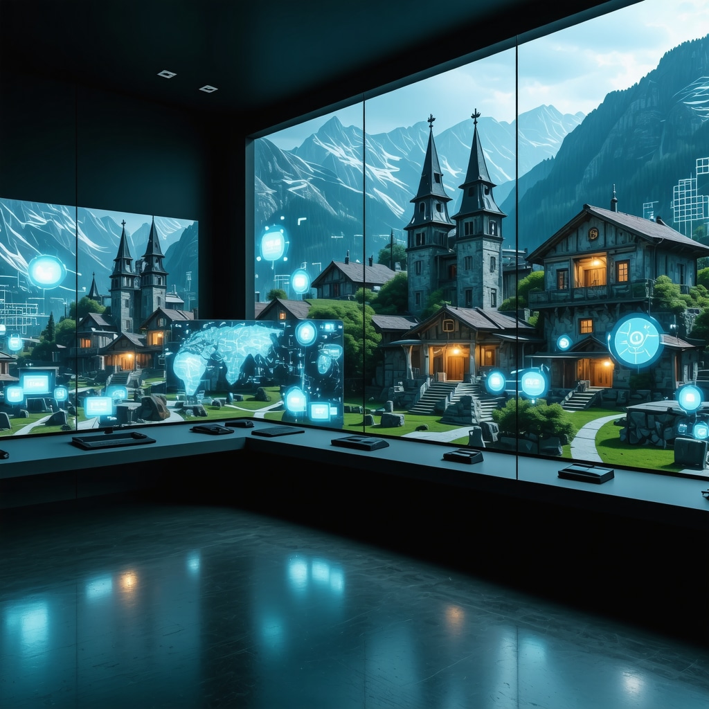 Visualization of a futuristic digital ecosystem integrating AR, IoT sensors, and blockchain technology for managing Peja's cultural heritage