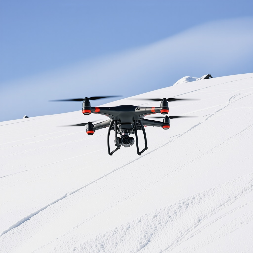A drone capturing aerial view of Brezovica ski resort in winter
