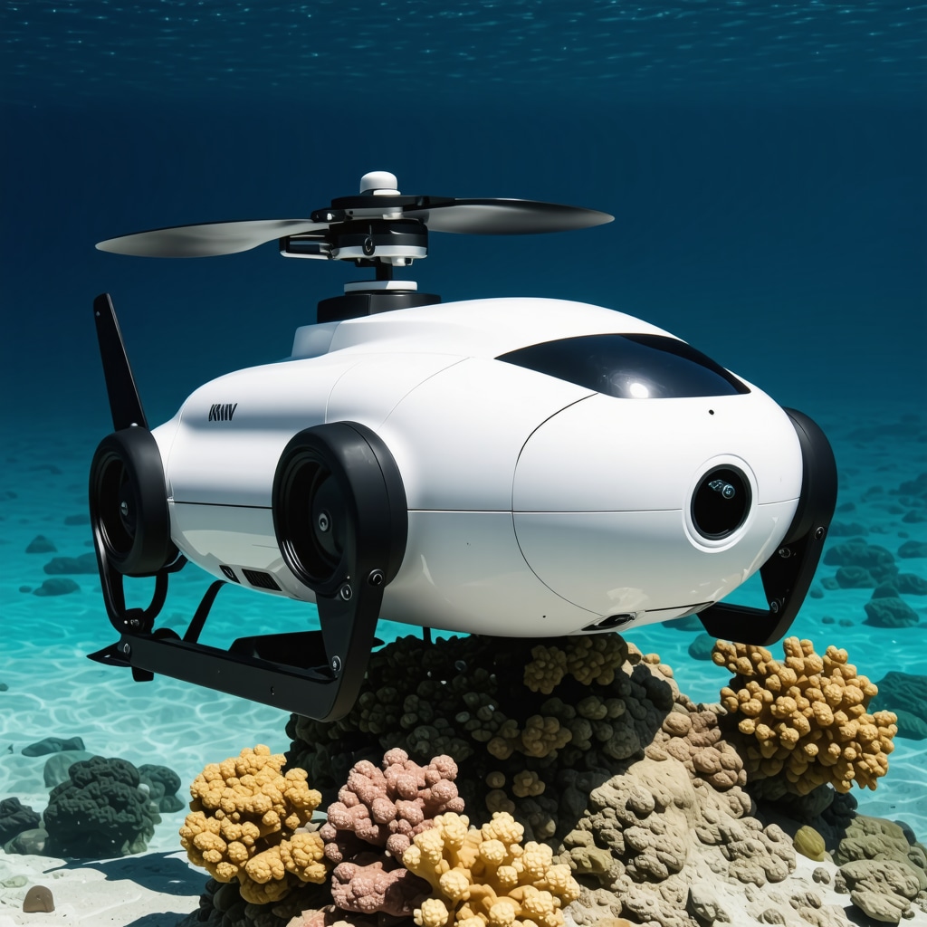Droni subacvatici futuristi monitorizând biodiversitatea marină în portul Tivat