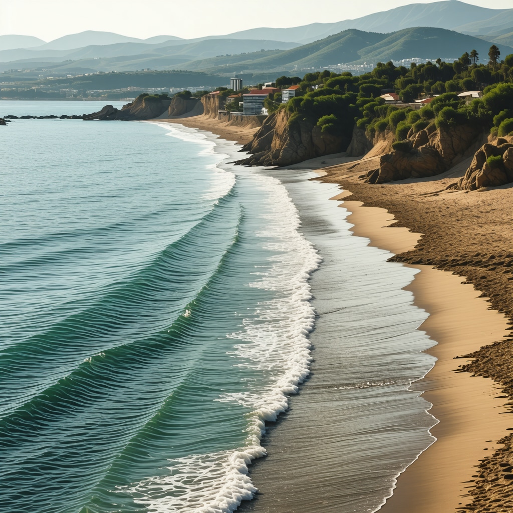 Beautiful Durres beaches with clear waters and golden sands