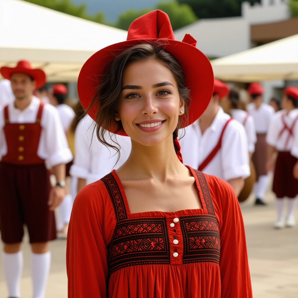 Participanți la festivalul tradițional din Biograd în costume populare și cu instrumente tradiționale