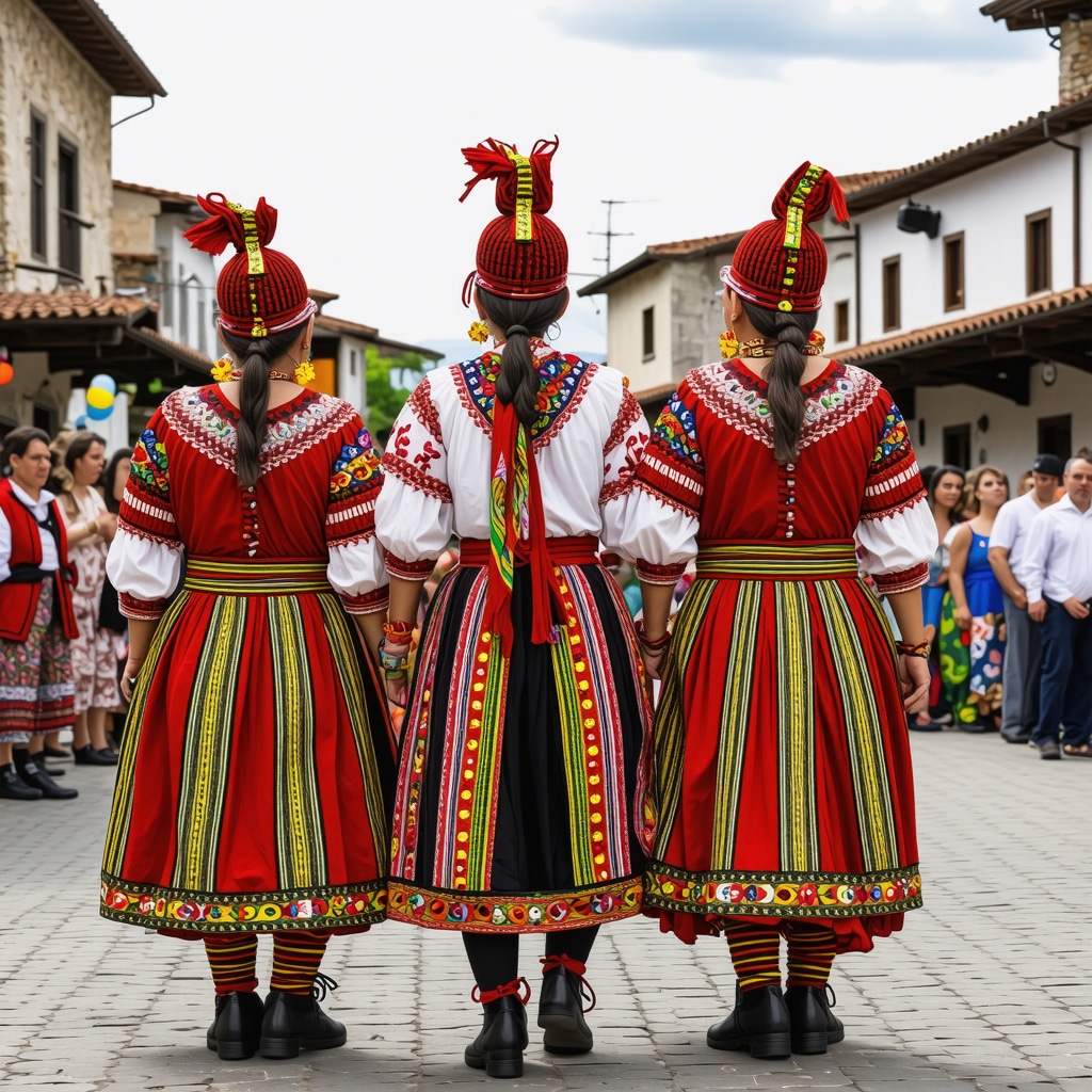 Tineri în costume tradiționale la un festival din Gjakova, Balcani