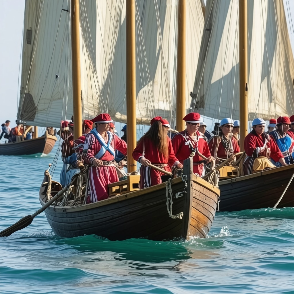 Ambarcațiuni tradiționale și costume folclorice la festivalul maritim balcanic