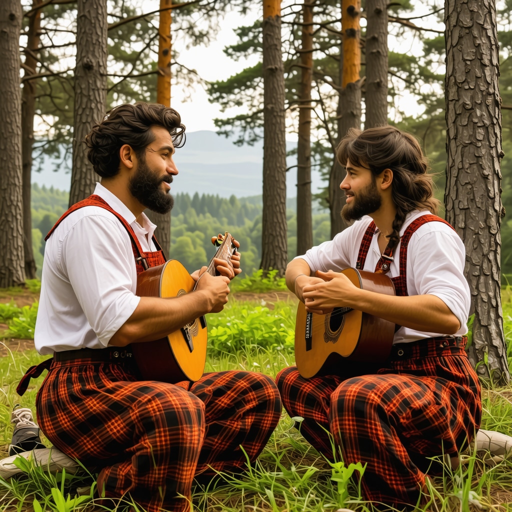 Festival în pădure cu muzică tradițională și peisaje montane