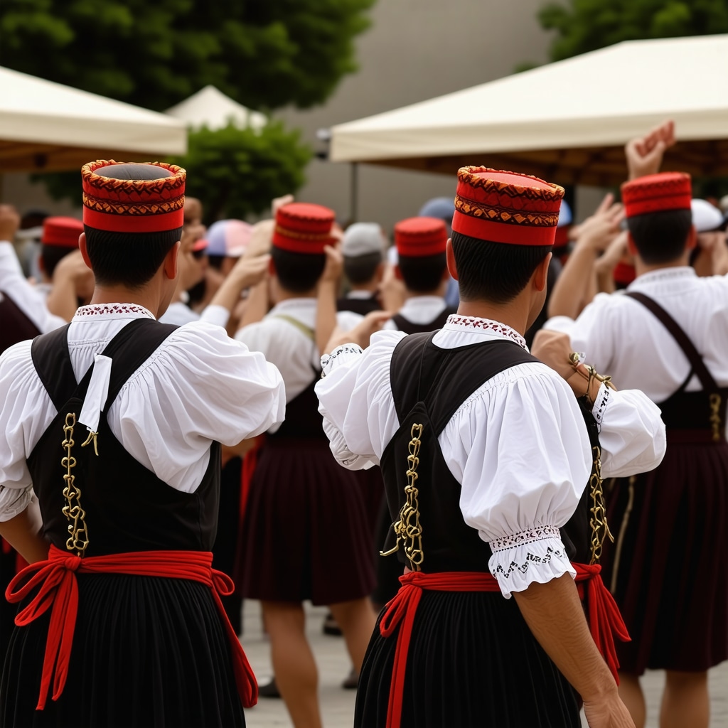 Festivitate tradițională balcanică cu costume și dansuri autentice