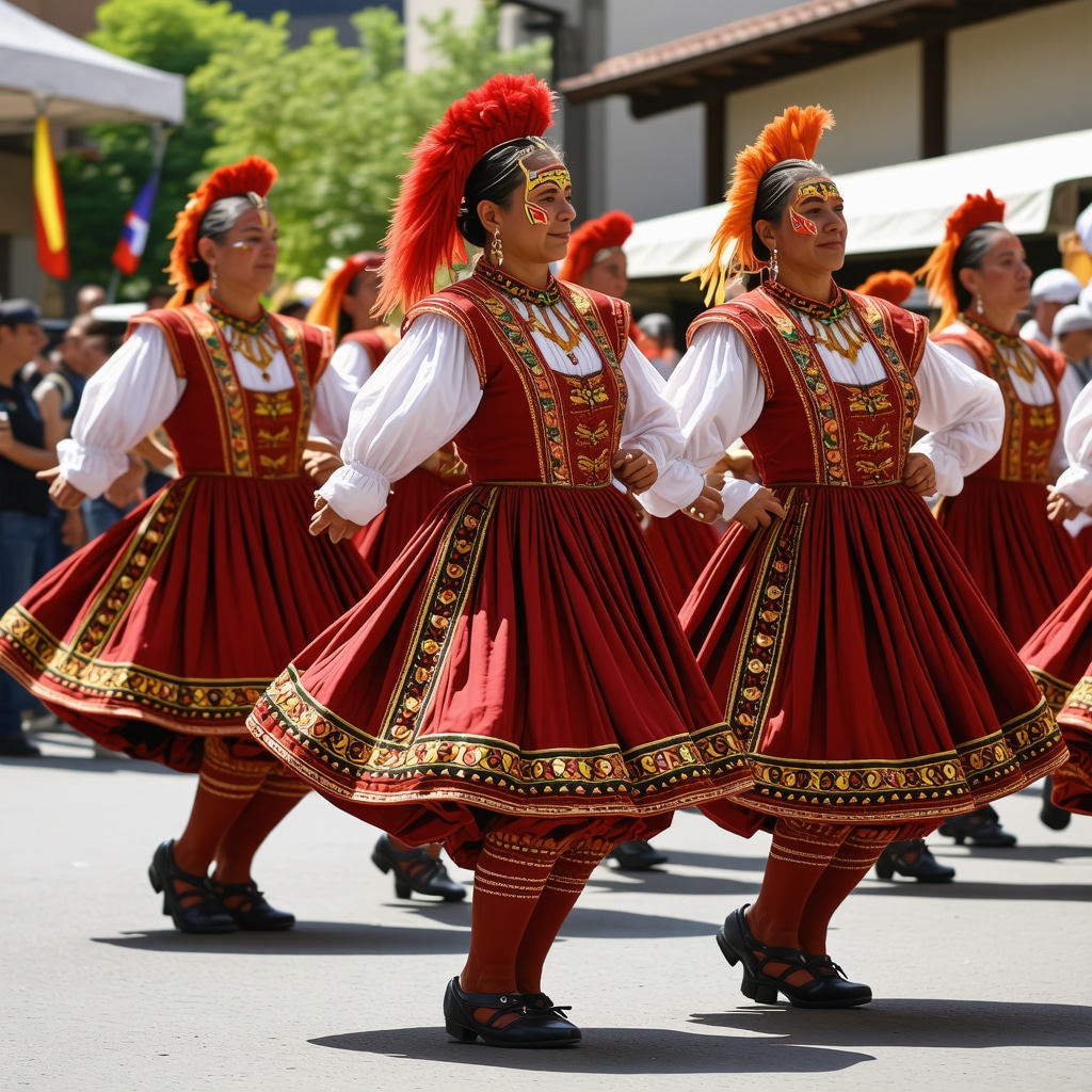 Dans tradițional și costume colorate la un festival în Macedonia de Nord